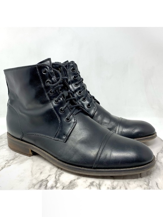 Kenneth Cole Reaction Other - Kenneth Cole Reaction Direct Route Black Leather Lace-Up Boots 7.5 Mens Classic